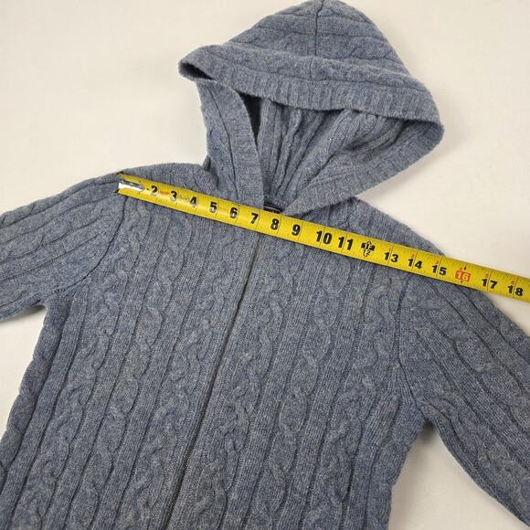 VTG Y2K Abercrombie & Fitch Sweater Womens M babydoll Hooded Cable Knit Wool - Picture 5 of 10